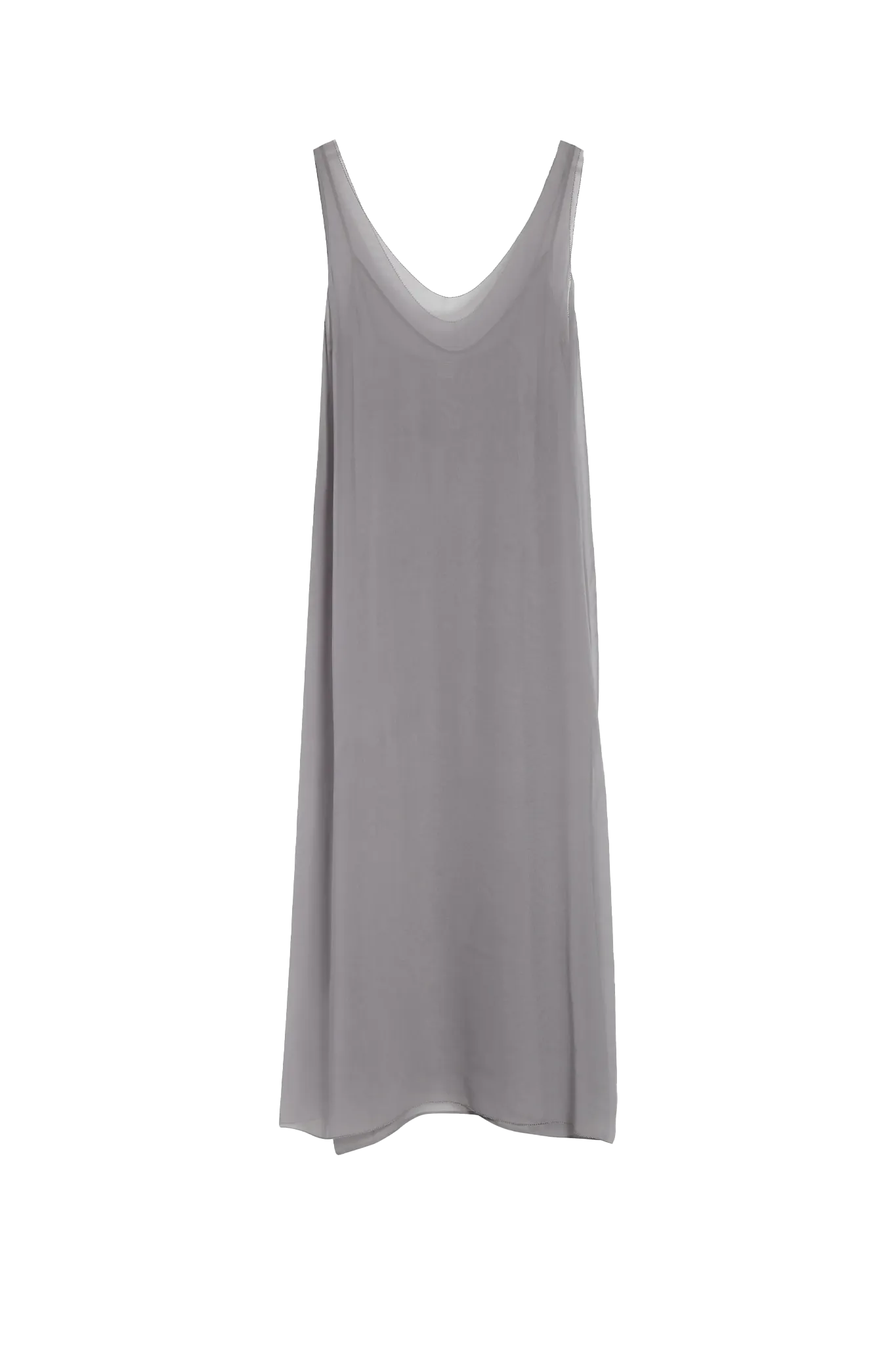 Chiffon dress with slip in light grey