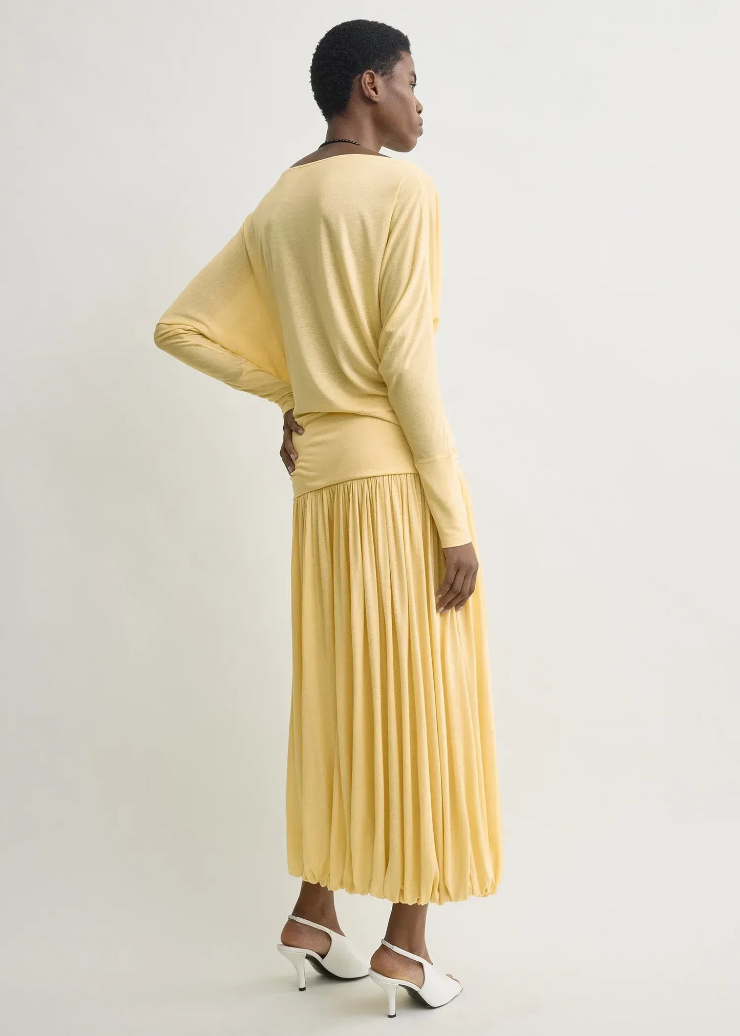 Longsleeve Boatneck Jersey in Champagne