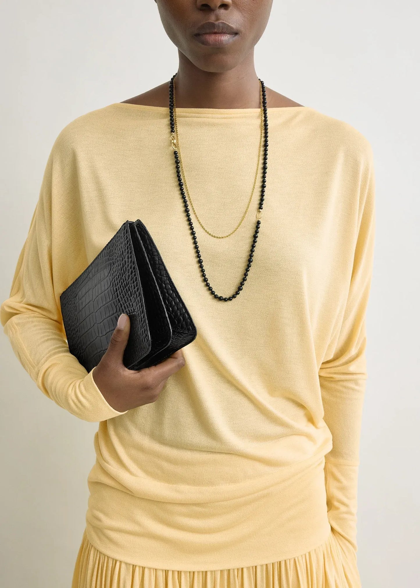 Longsleeve Boatneck Jersey in Champagne