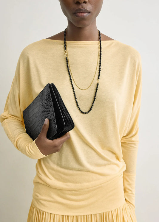 Longsleeve Boatneck Jersey in Champagne
