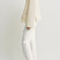 Blazer open-front bouclé in ecru