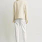 Blazer open-front bouclé in ecru