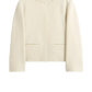 Blazer open-front bouclé in ecru