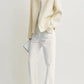 Blazer open-front bouclé in ecru