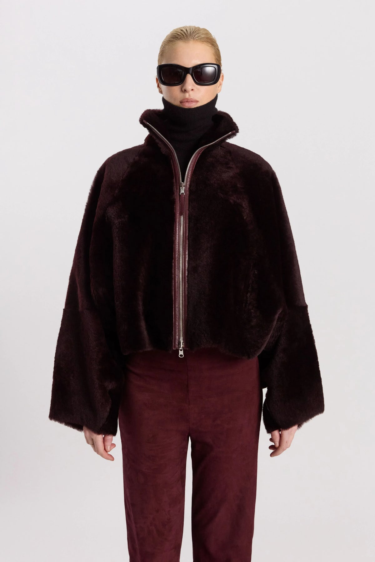 Lammfelljacke Jackson in Red Wine