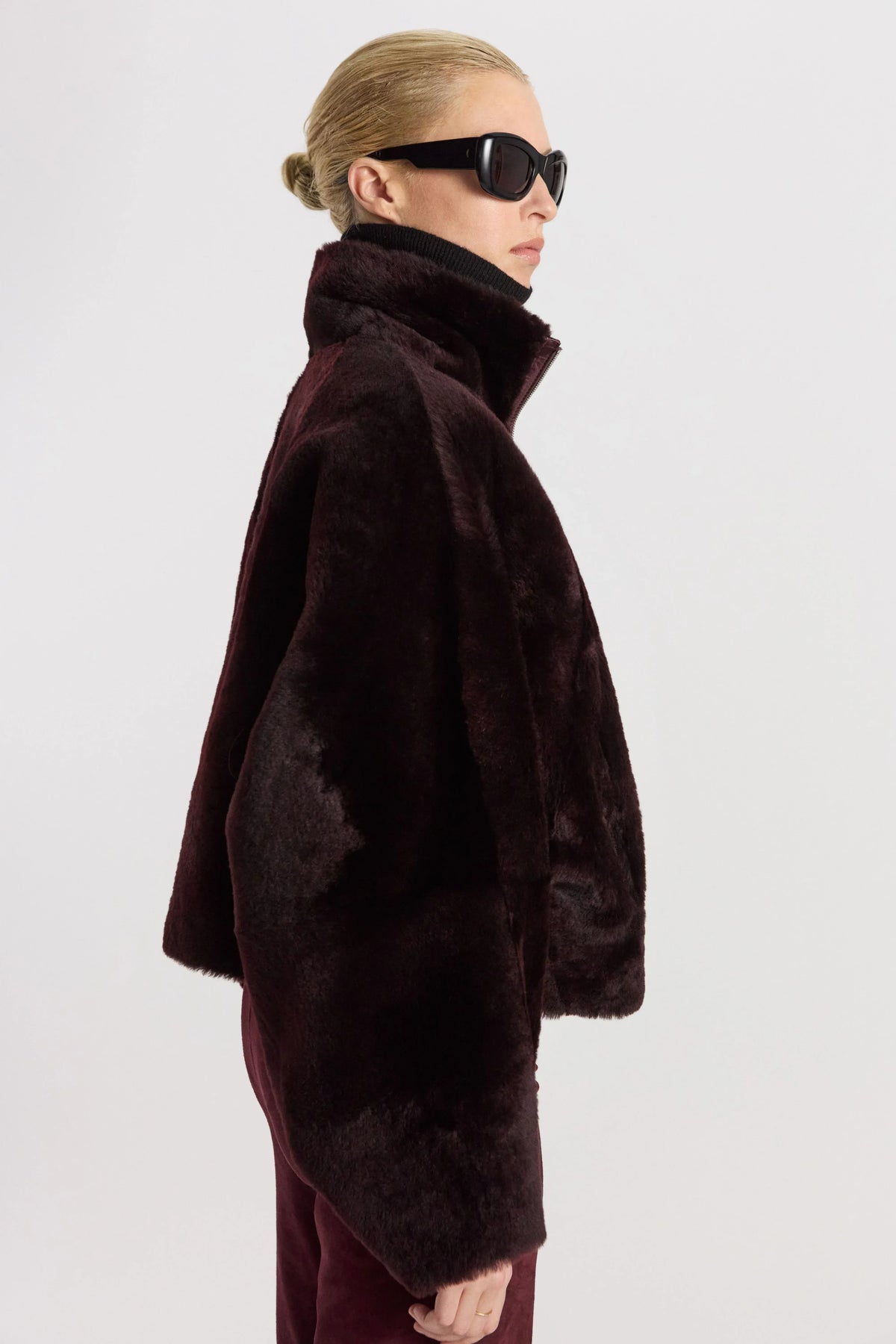 Lammfelljacke Jackson in Red Wine