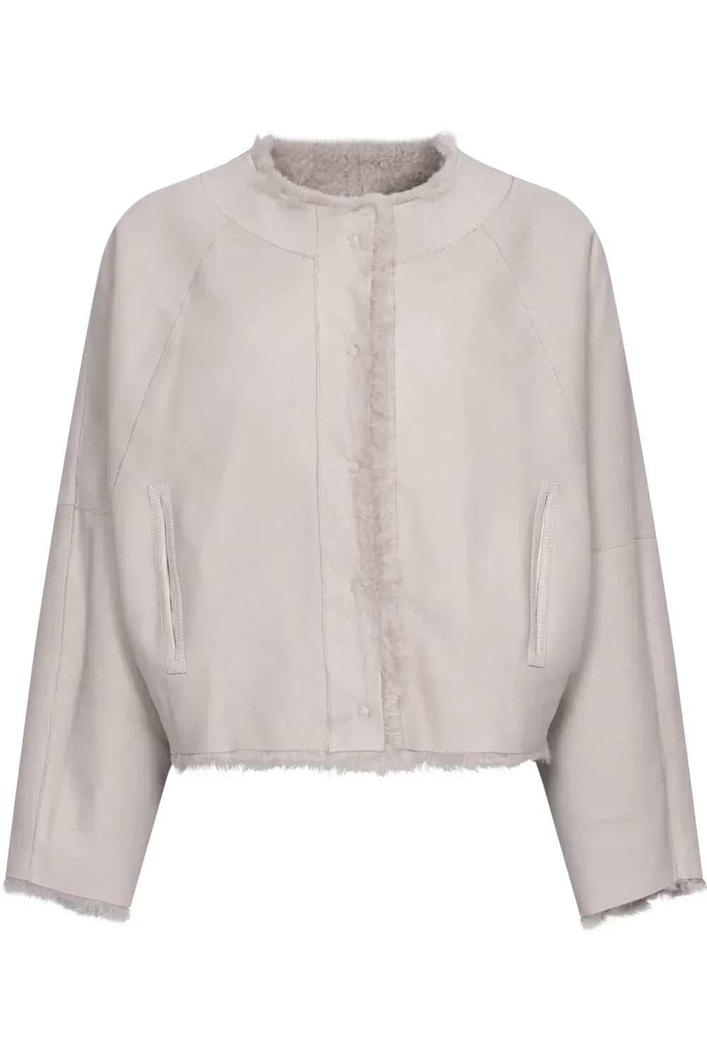 Lammfelljacke Juka in Light Grey