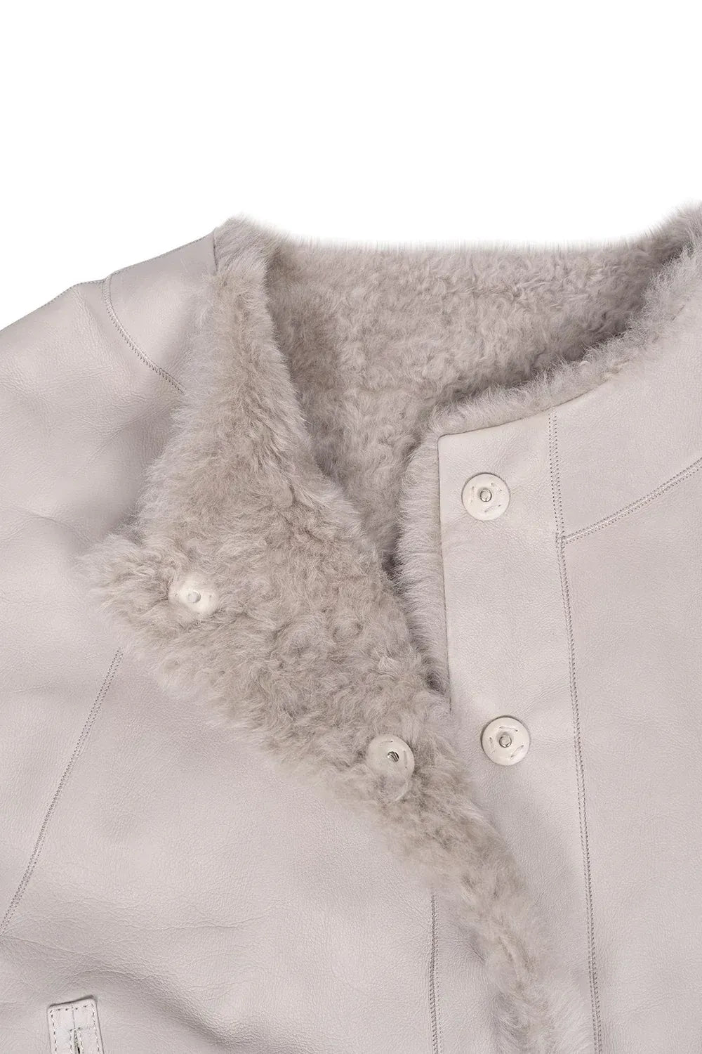 Lammfelljacke Juka in Light Grey