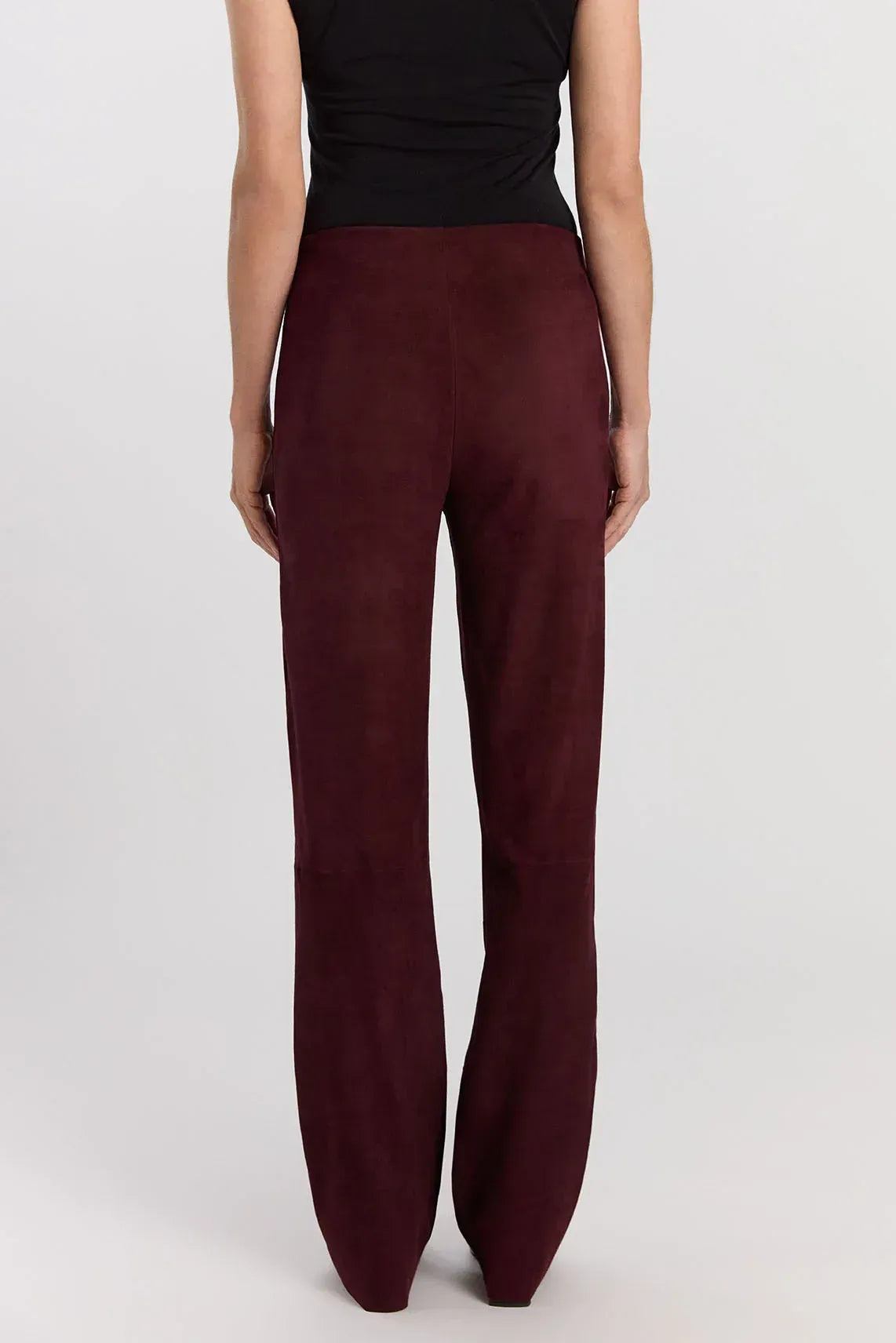Lederhose Prince Suede in Red Wine