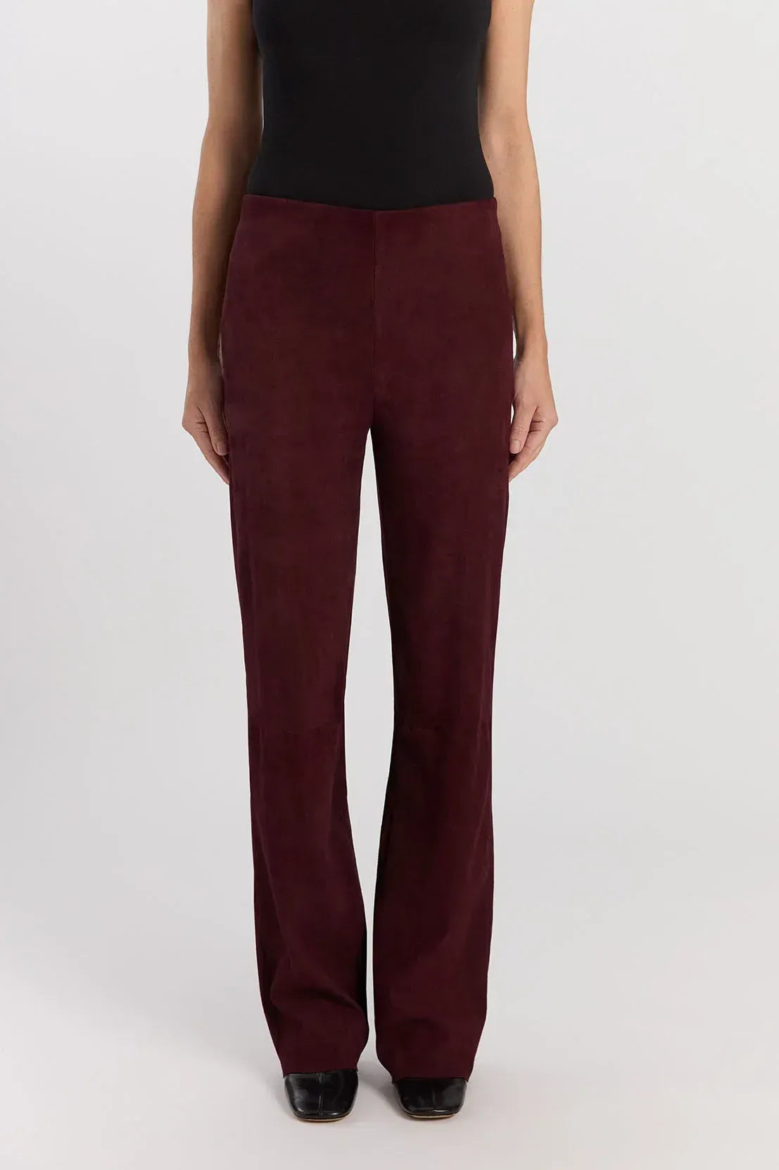 Lederhose Prince Suede in Red Wine