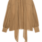 Bluse The Lantern in Taupe Multi Plaid