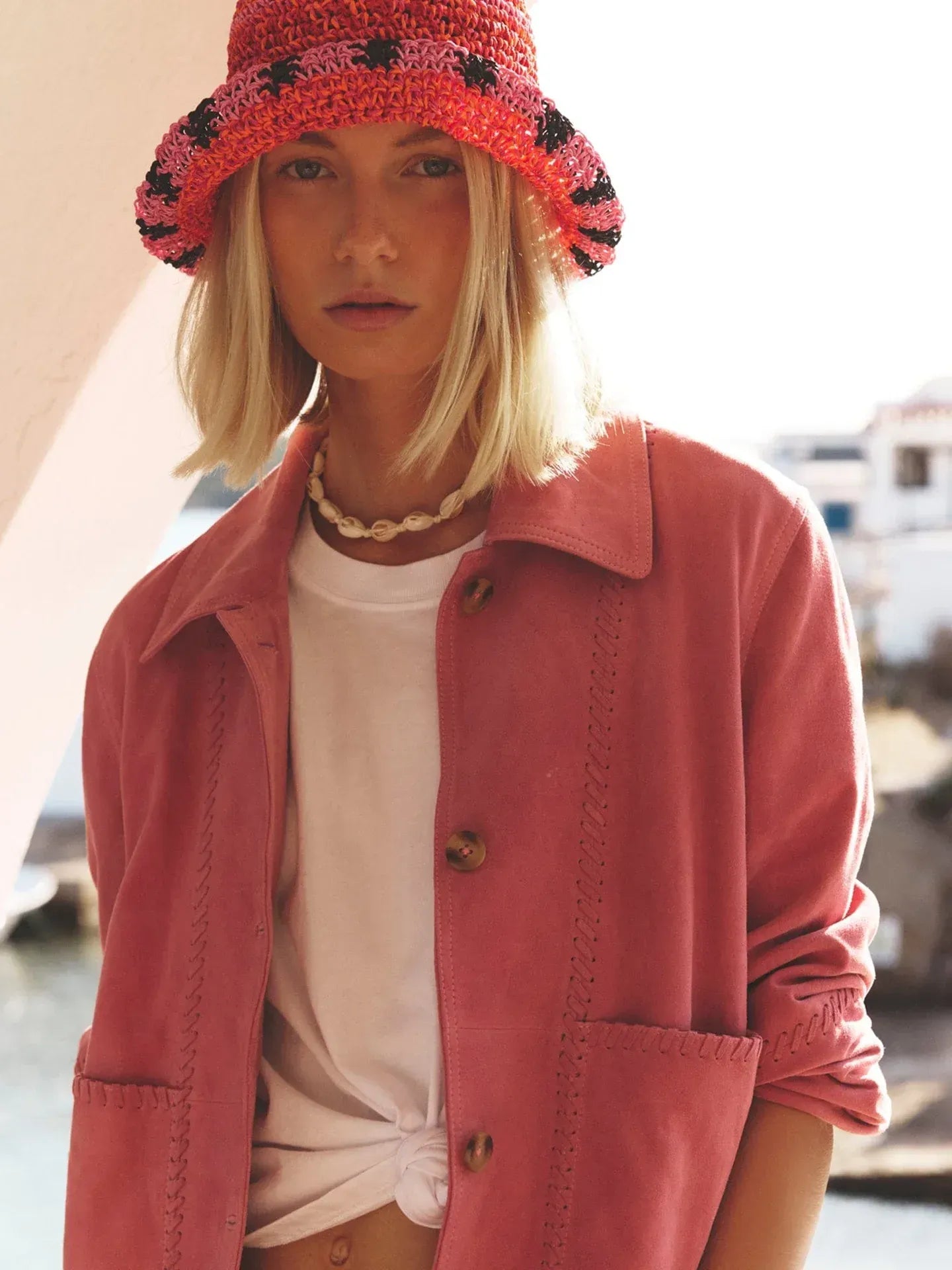 Lederjacke Marianne in Rosedust