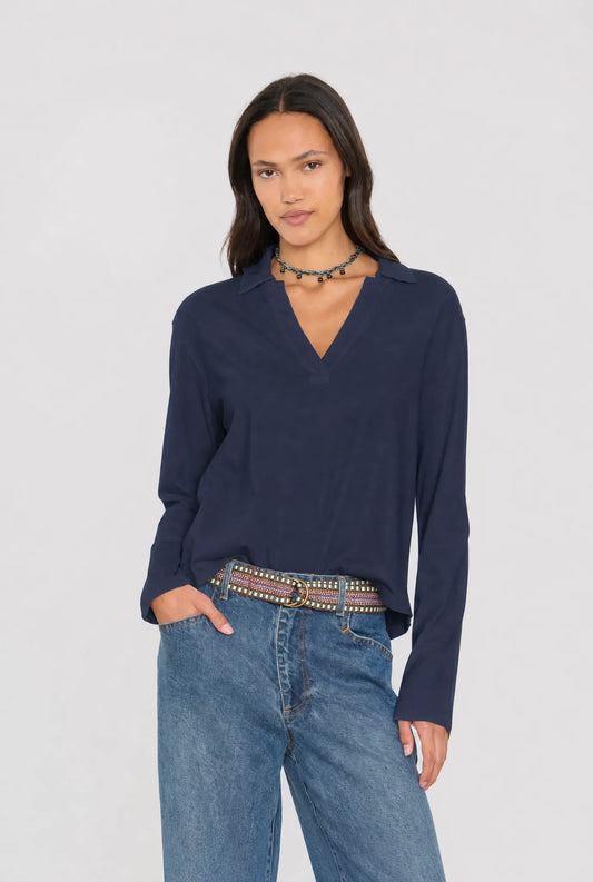 Longsleeve Spalding Tee in Navy