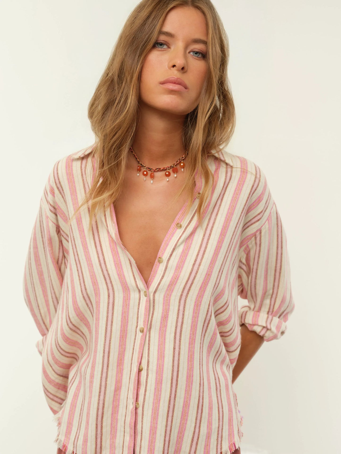 Shirt Bowie in Dusty Pink Stripe