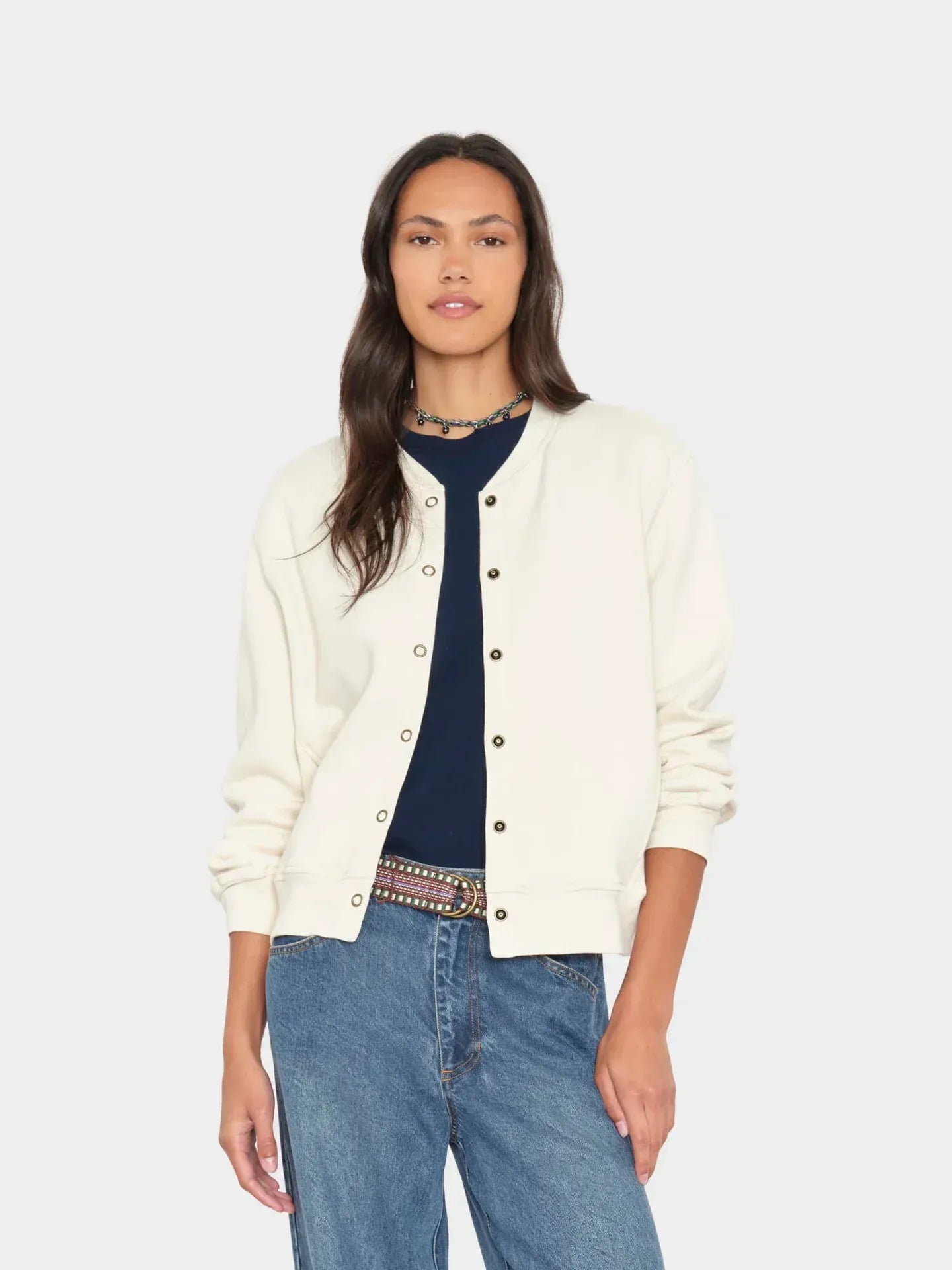 Sweat Cardigan Lanna in Cloud