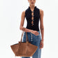 Tasche Large Mochi Suede in Cognac