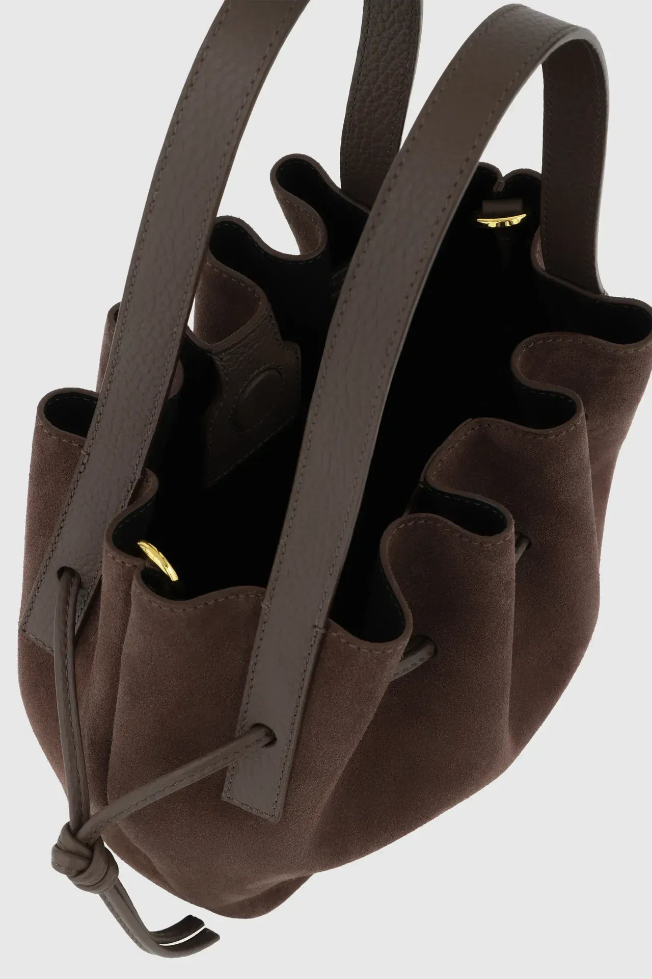 Tasche Mini Scallop Tote in Nutmeg Suede
