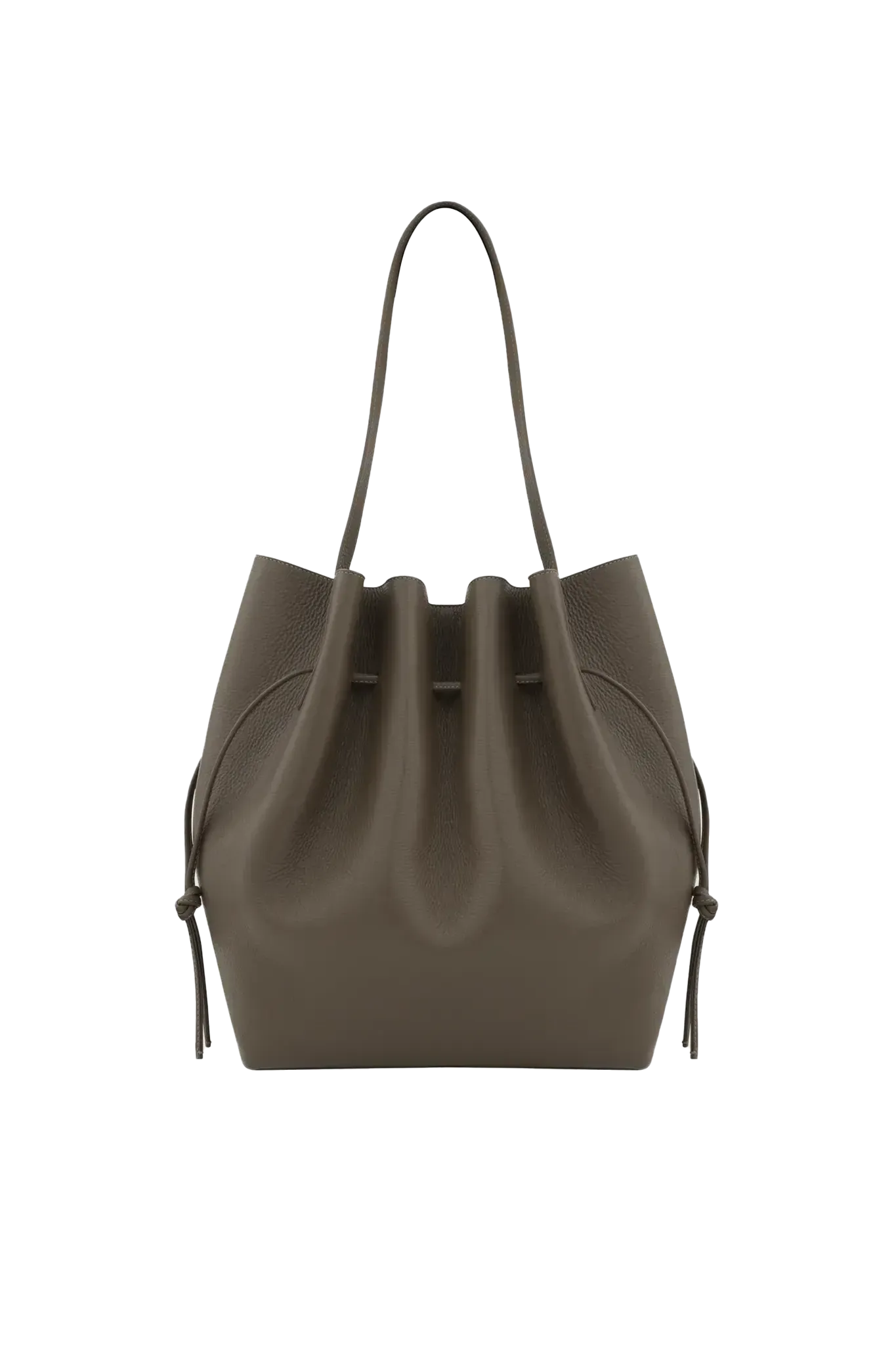 Tasche Scallop Tote in Taupe Pebble Grain Leather