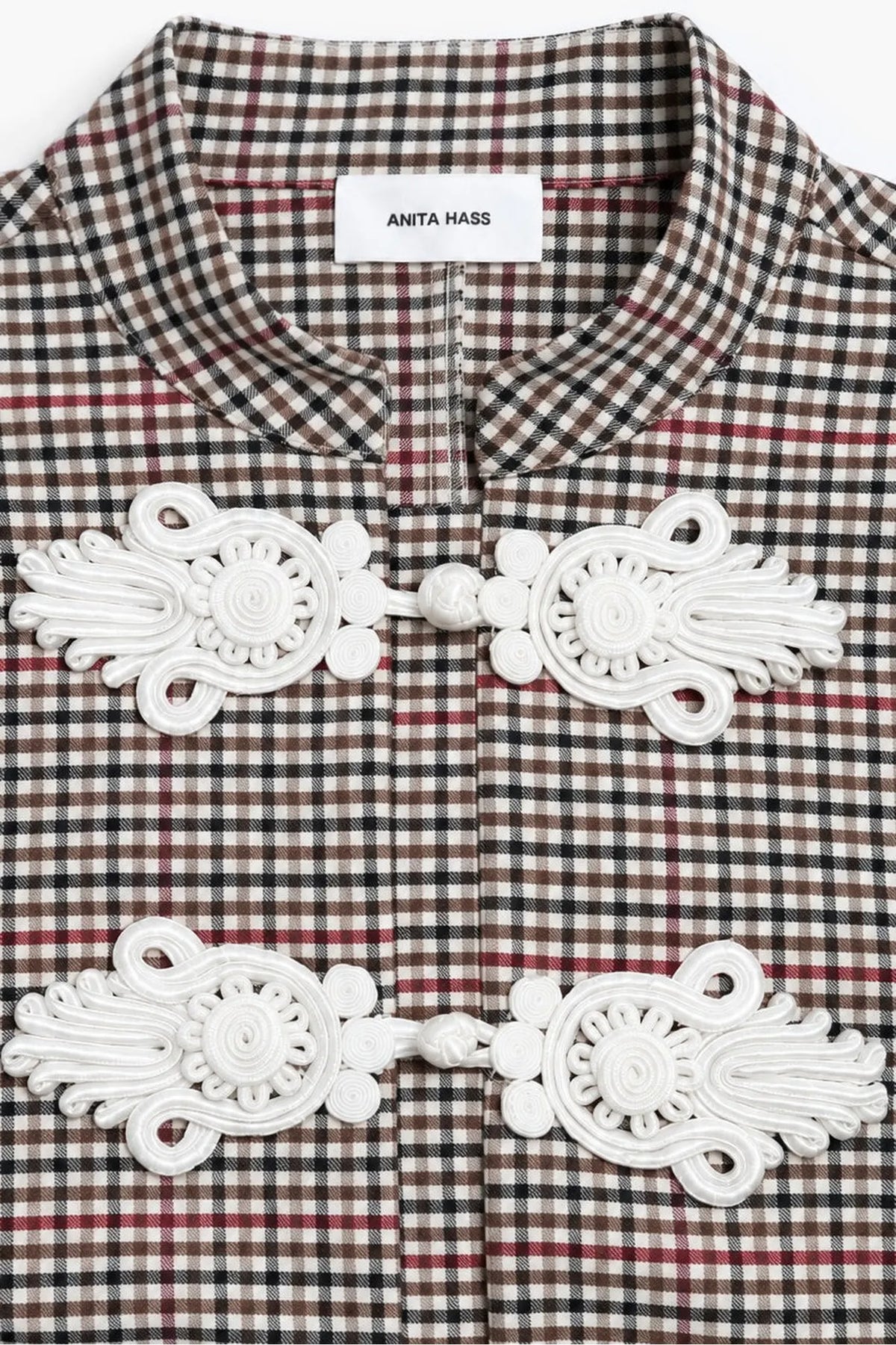 Bluse Caroline in Schwarz/Weiß/Rot