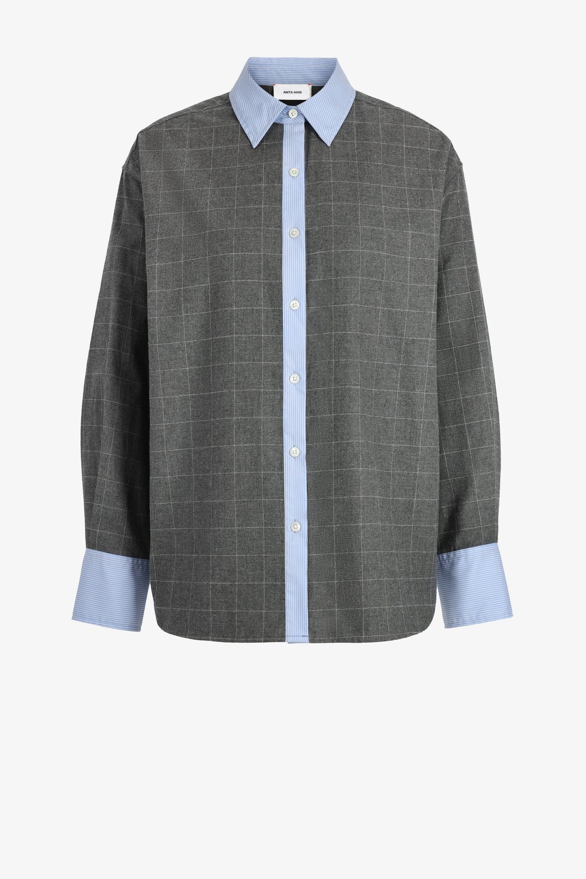 Bluse Eleonora in Grau/Blau