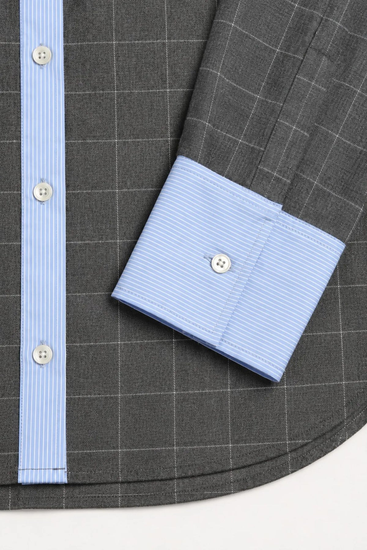 Bluse Eleonora in Grau/Blau