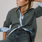 Bluse Eleonora in Grau/Blau