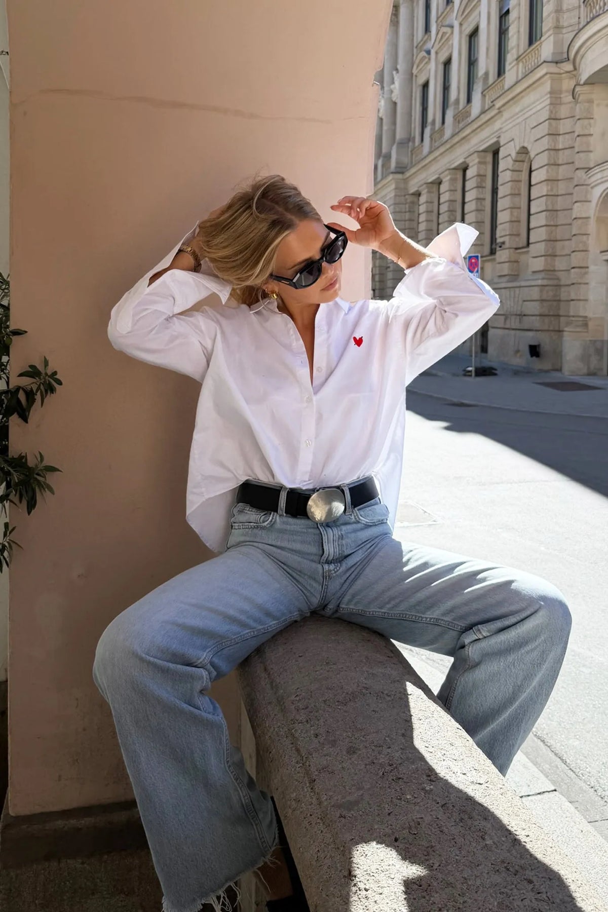 Bluse Oxford in Weiß