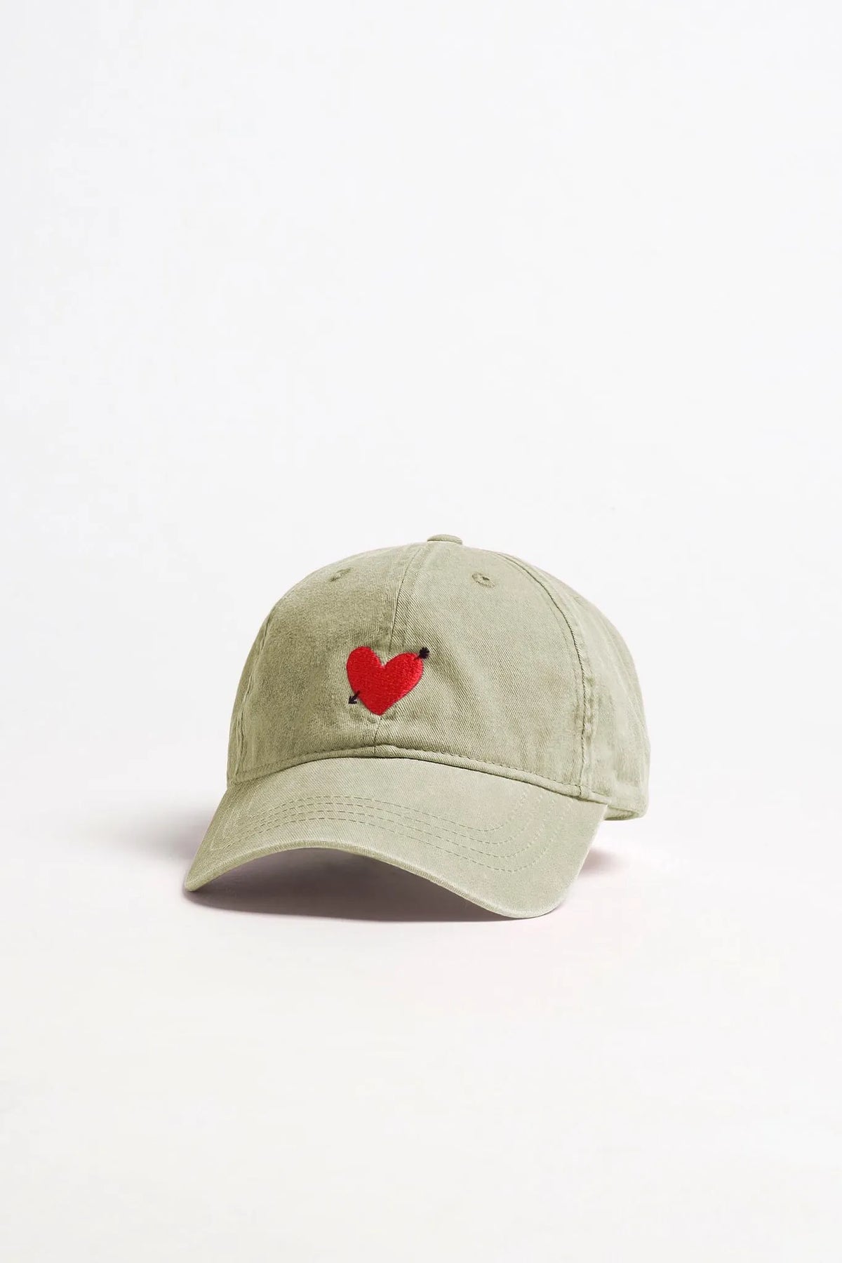 Cap Heart in Washed Oliv