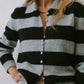 Cardigan Minnie in Grau/Schwarz