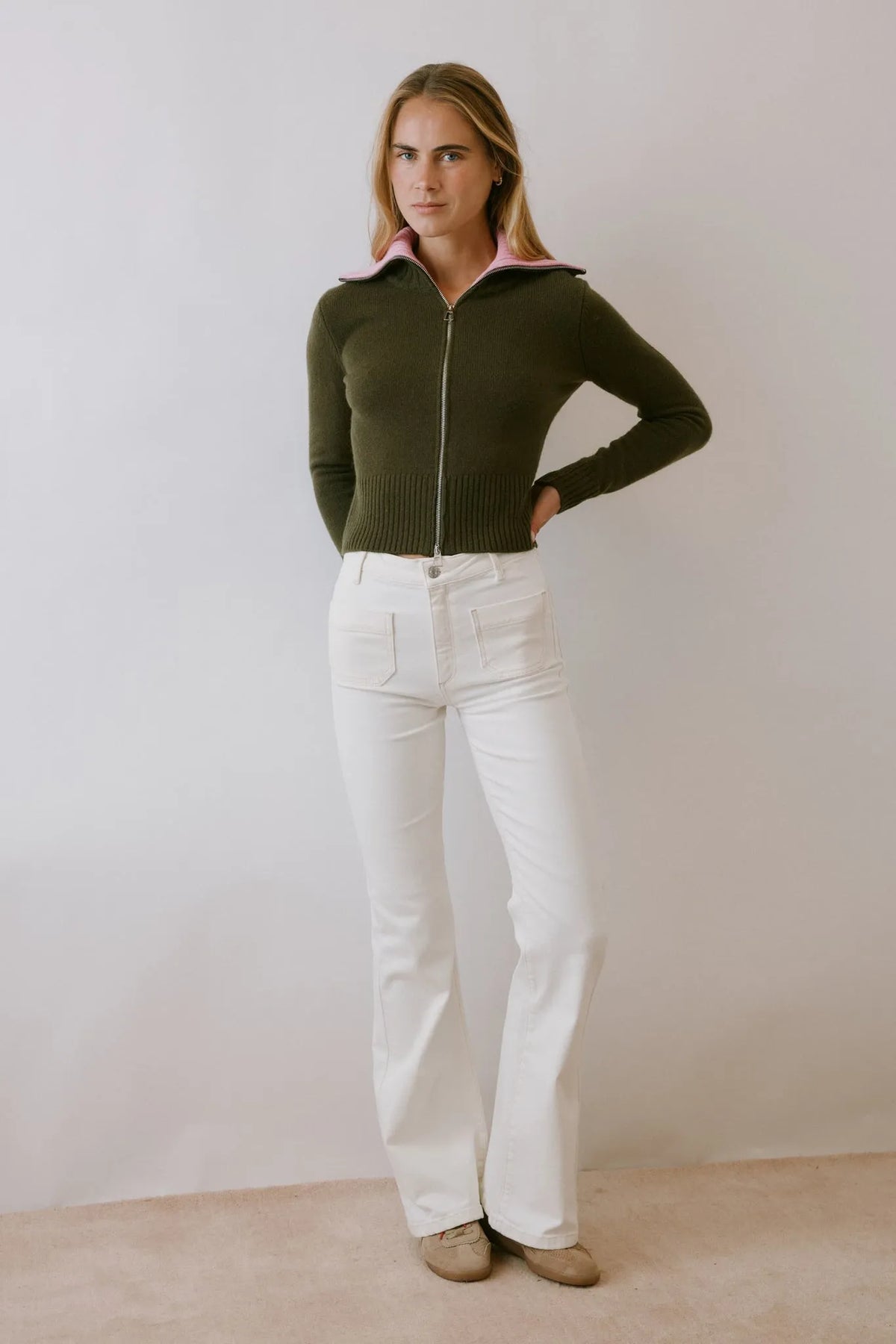 Cardigan Selma in Military/Candy