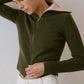 Cardigan Selma in Military/Candy