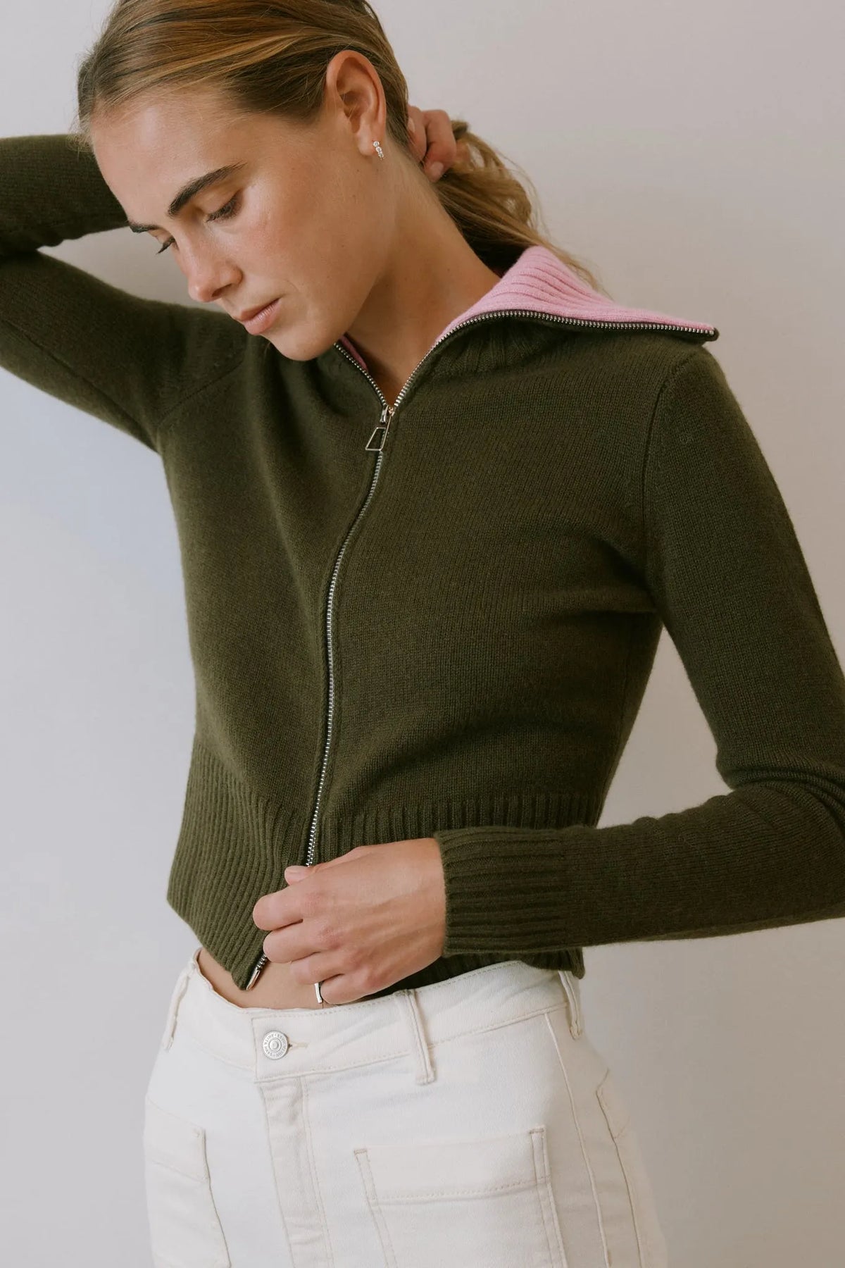 Cardigan Selma in Military/Candy