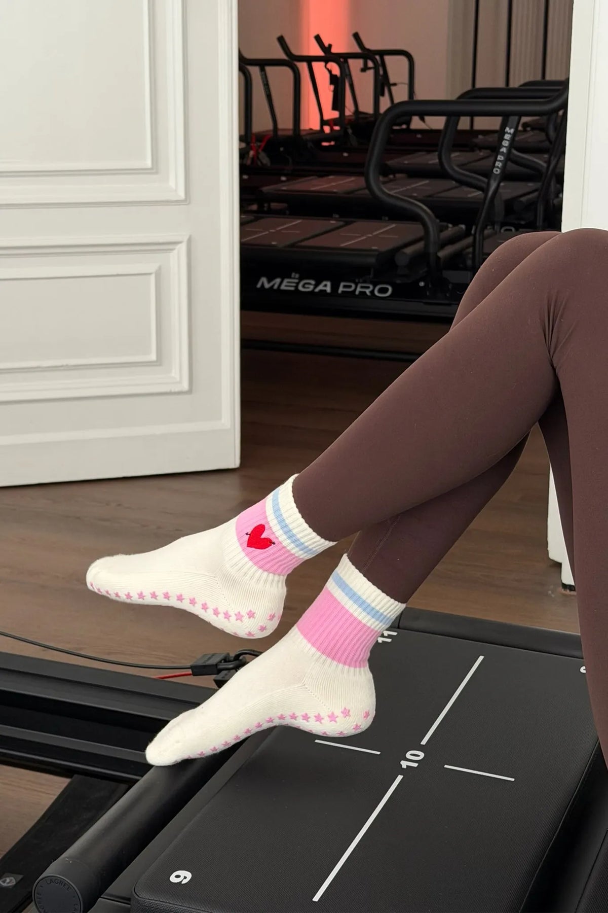 Pilates Socken Glow in Ivory/Pink