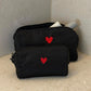 Pouch Heart in Schwarz Nylon