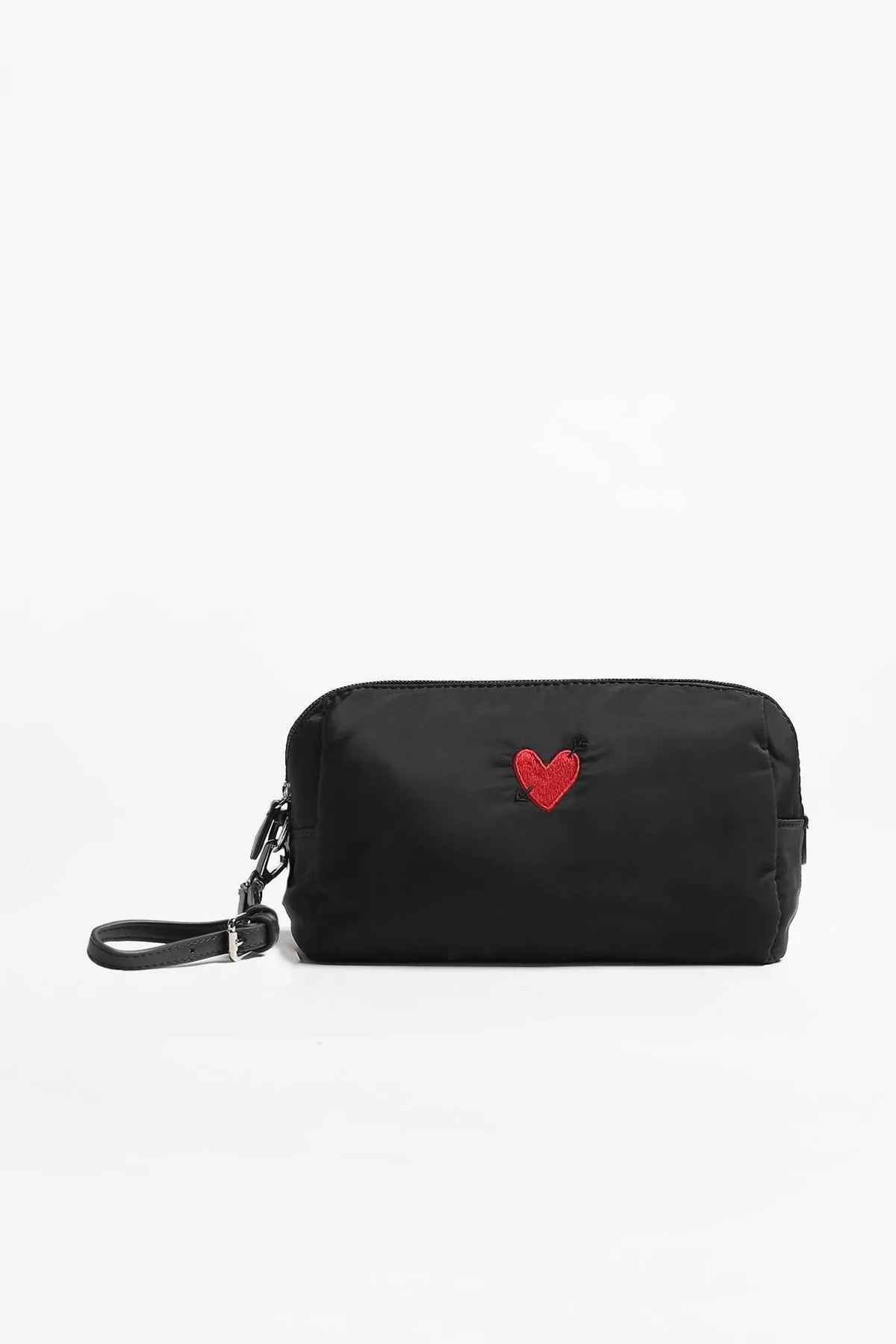 Pouch Heart Large in Schwarz Nylon