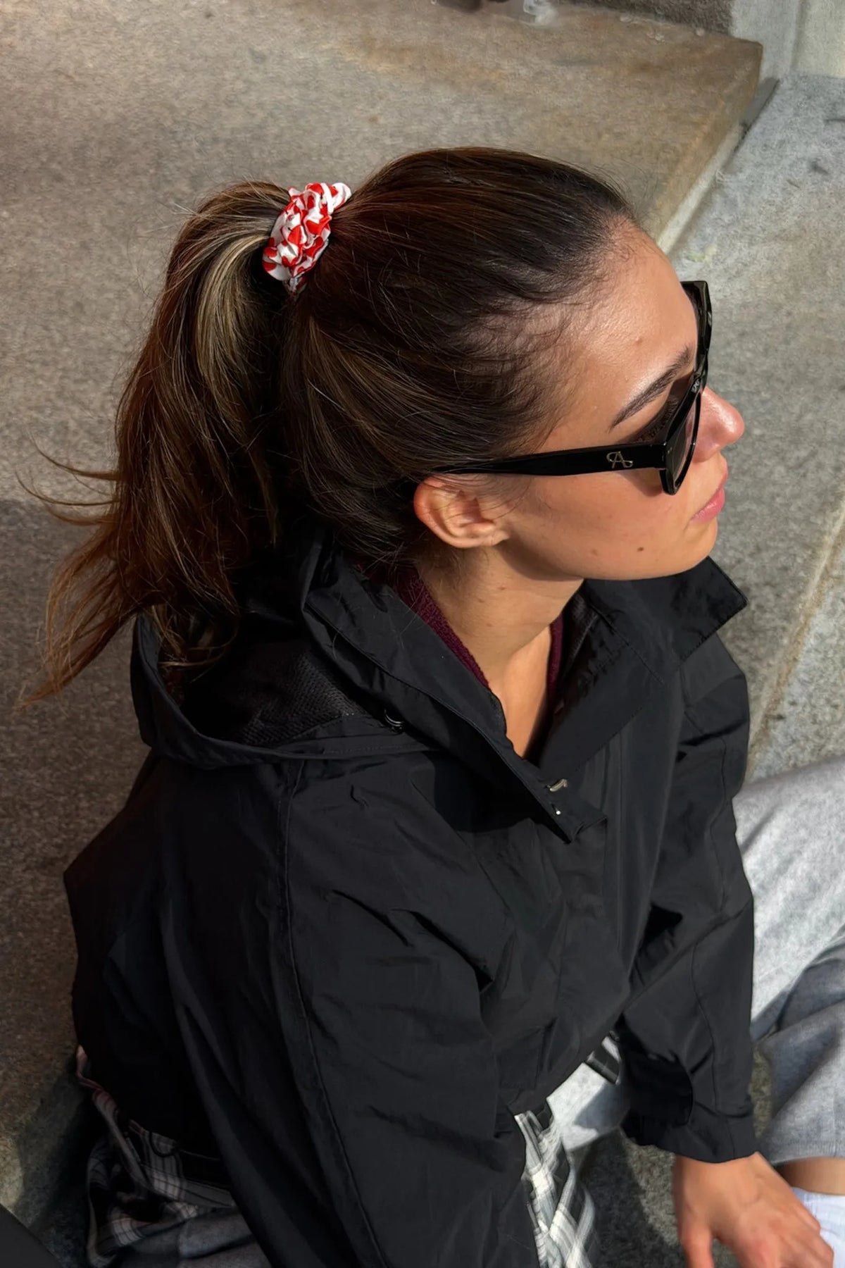 Scrunchie Heart 2er Set in Rot/Weiß