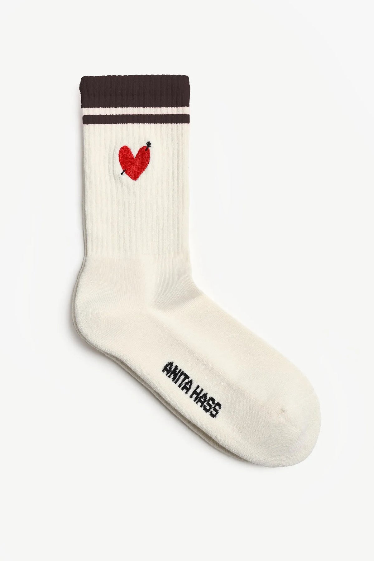 Sportsocken Heart in Off White/Braun
