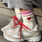 Sportsocken Heart in Off White/Pink