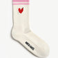 Sportsocken Heart in Off White/Pink