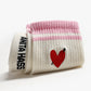 Sportsocken Heart in Off White/Pink