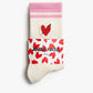Sportsocken Heart in Off White/Pink