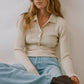 Strickpolo Abigail in Cream