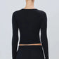 Longsleeve Fitted Crewneck in Black