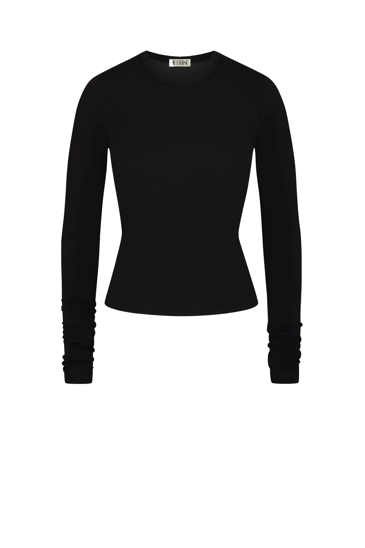 Longsleeve Fitted Crewneck in Black