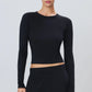 Longsleeve Fitted Crewneck in Black