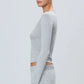 Longsleeve Fitted Crewneck in Heather Grey