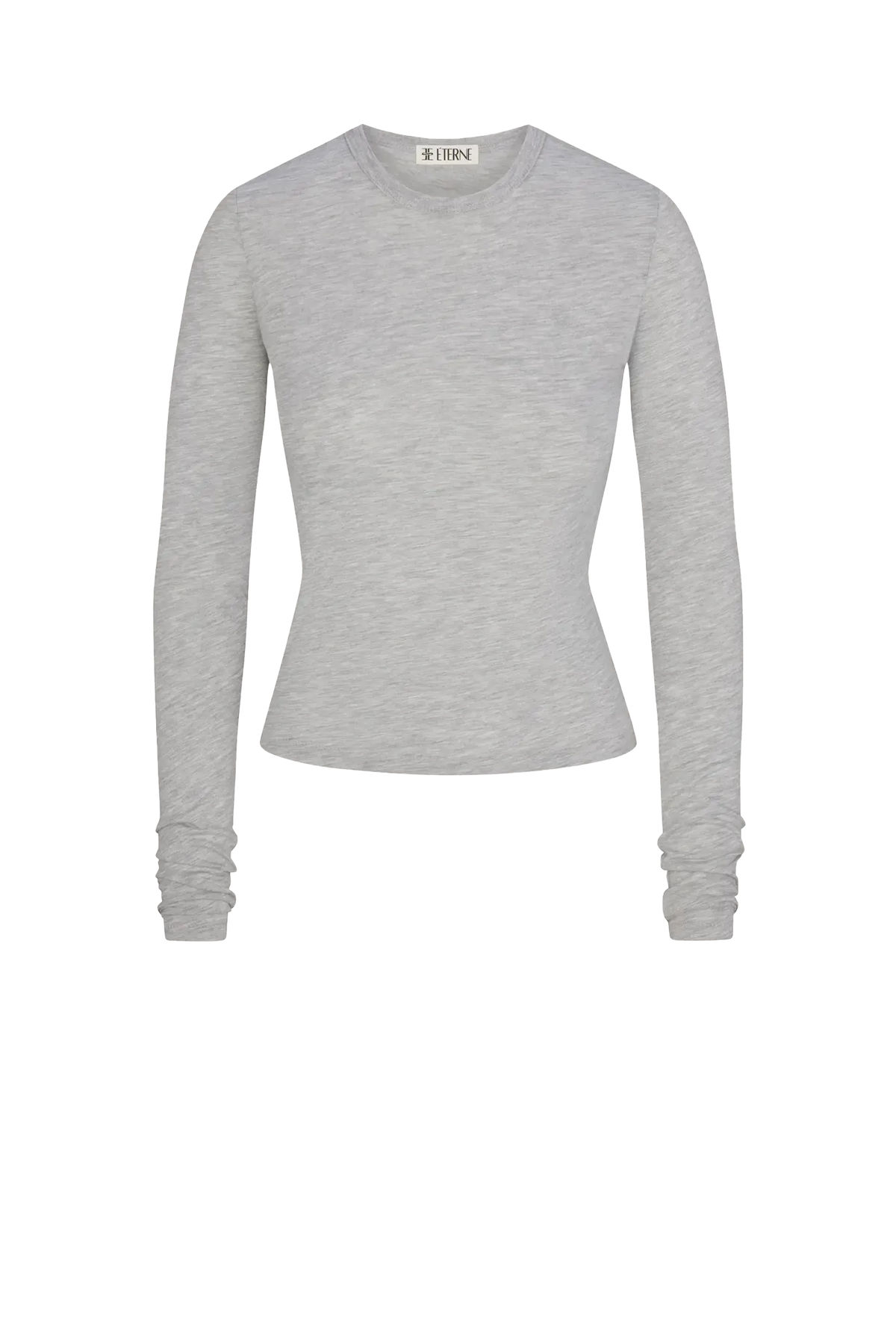 Longsleeve Fitted Crewneck in Heather Grey