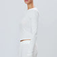 Longsleeve Fitted Crewneck in Ivory