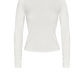 Longsleeve Fitted Crewneck T-Shirt in Ivory