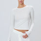 Longsleeve Fitted Crewneck in Ivory